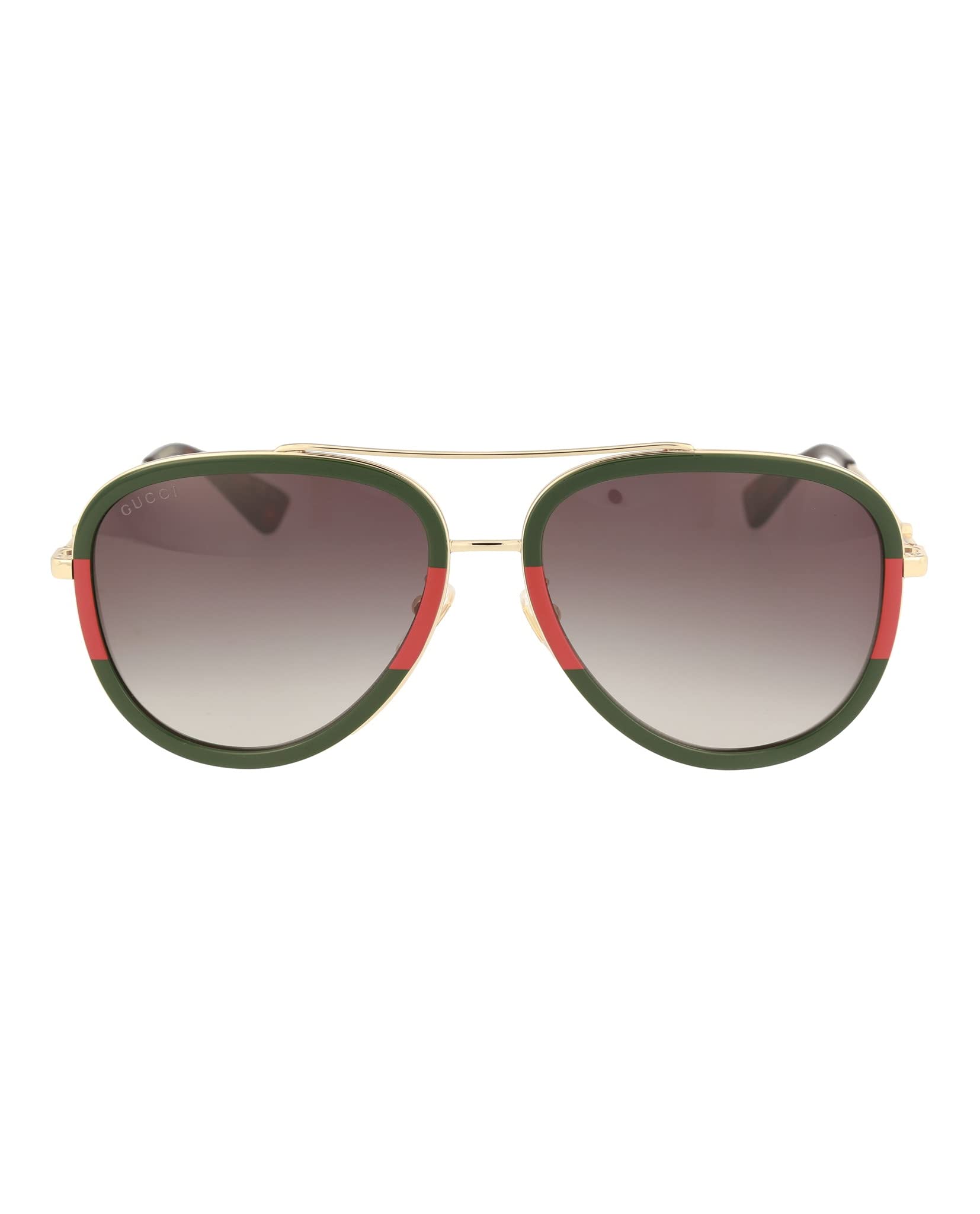 Gucci Pilot Urban Web Block Aviator Sunglasses, Gold/green, One Size