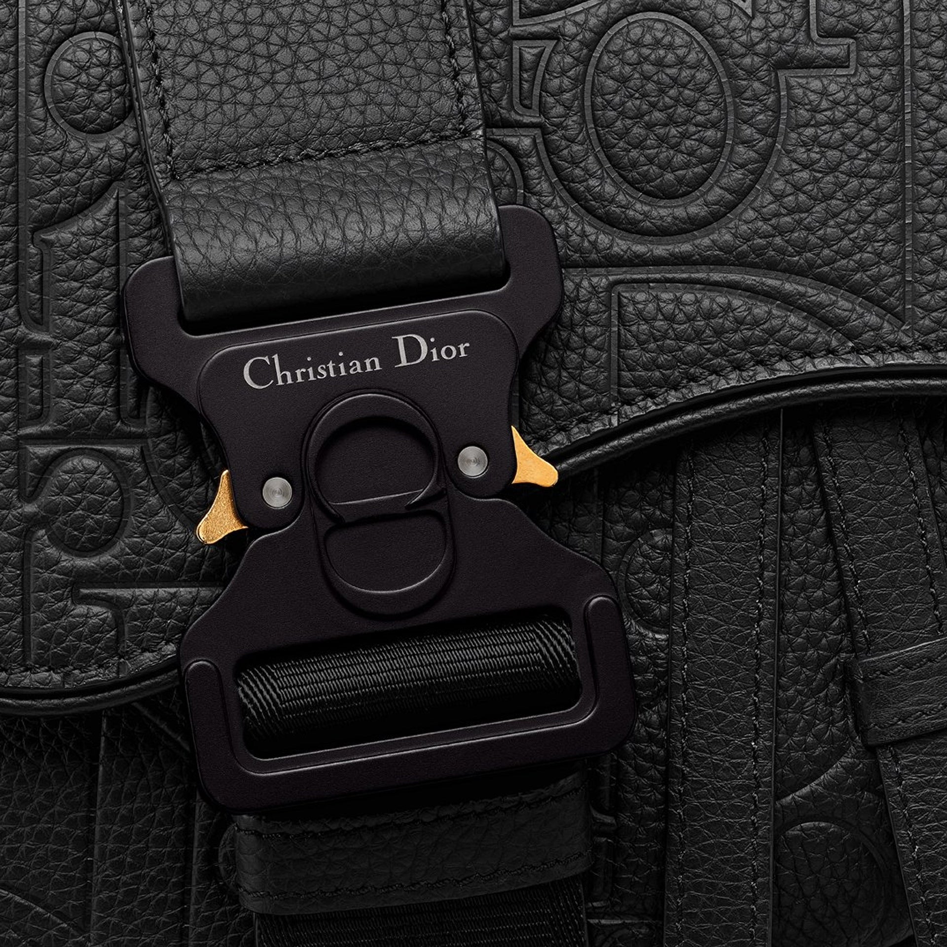Saddle Bag In Black Dior Gravity Leather And Black Grained Calfskin
