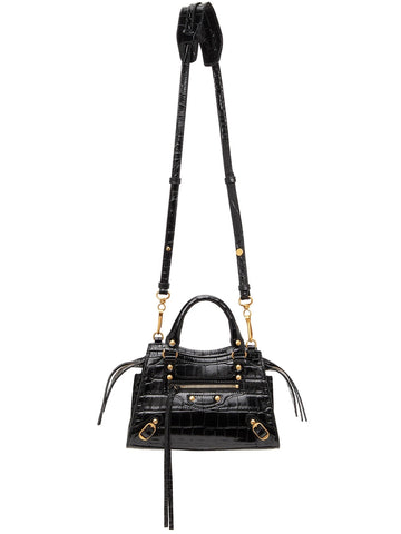 Neo Classic Handbag Crocodile Embossed In Black
