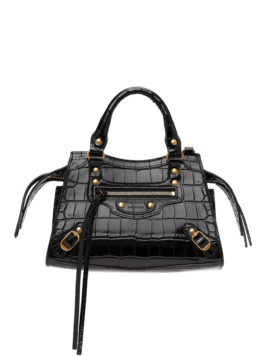 Neo Classic Handbag Crocodile Embossed In Black