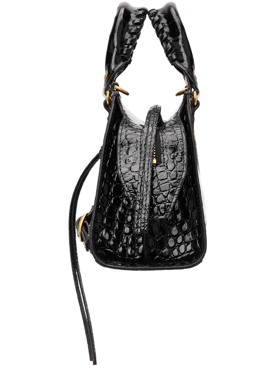 Neo Classic Handbag Crocodile Embossed In Black