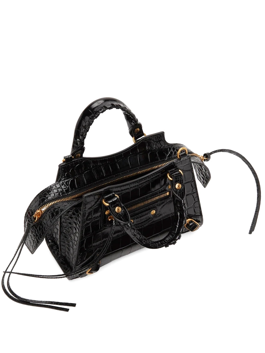 Neo Classic Handbag Crocodile Embossed In Black