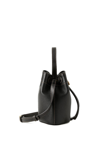 Mini Tb Bucket Bag In Black