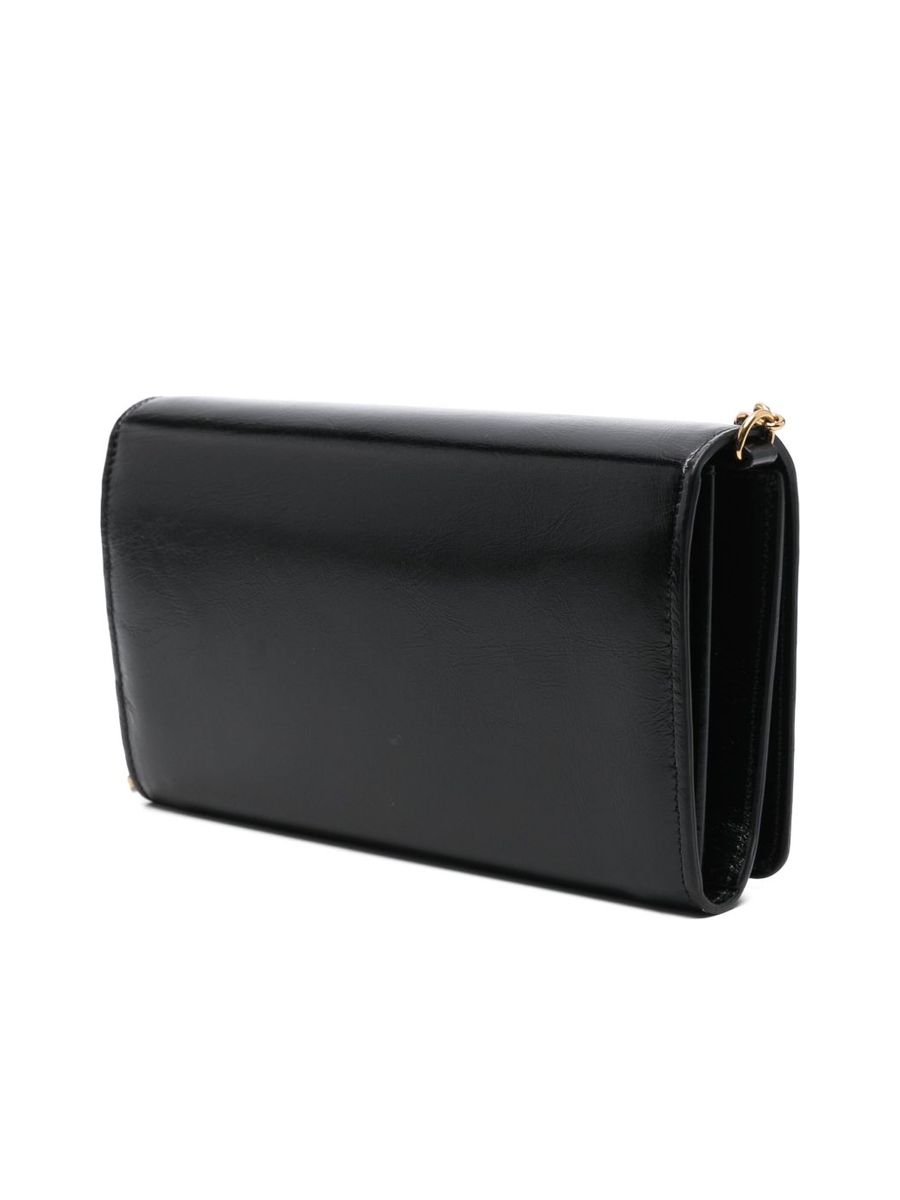 Chloé Iconic Flap Wallet On Chain In Shiny Leather