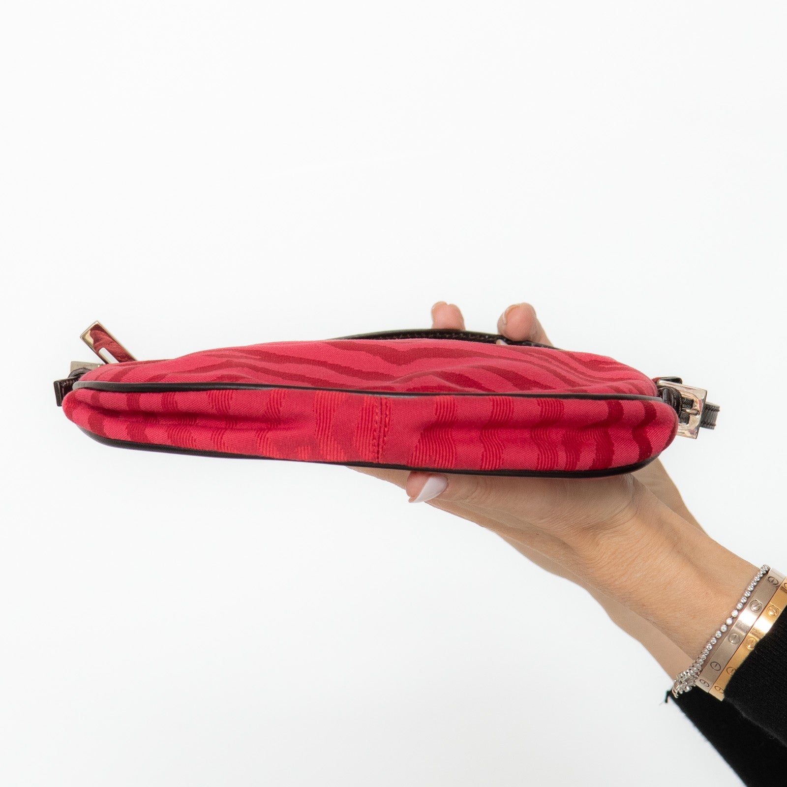 Fendi Pink Printed  Canvas Shoulder Bag