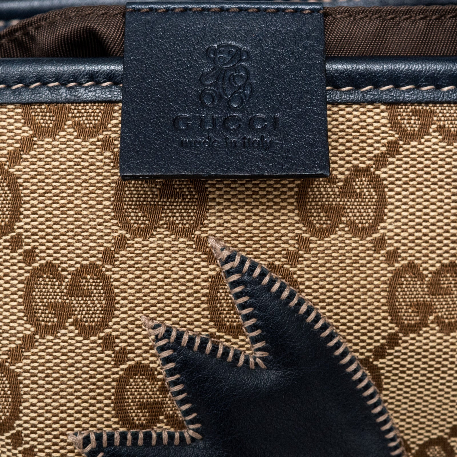 Gucci Gg Monogram Childrens Mini Zoo Bird Tote Bag
