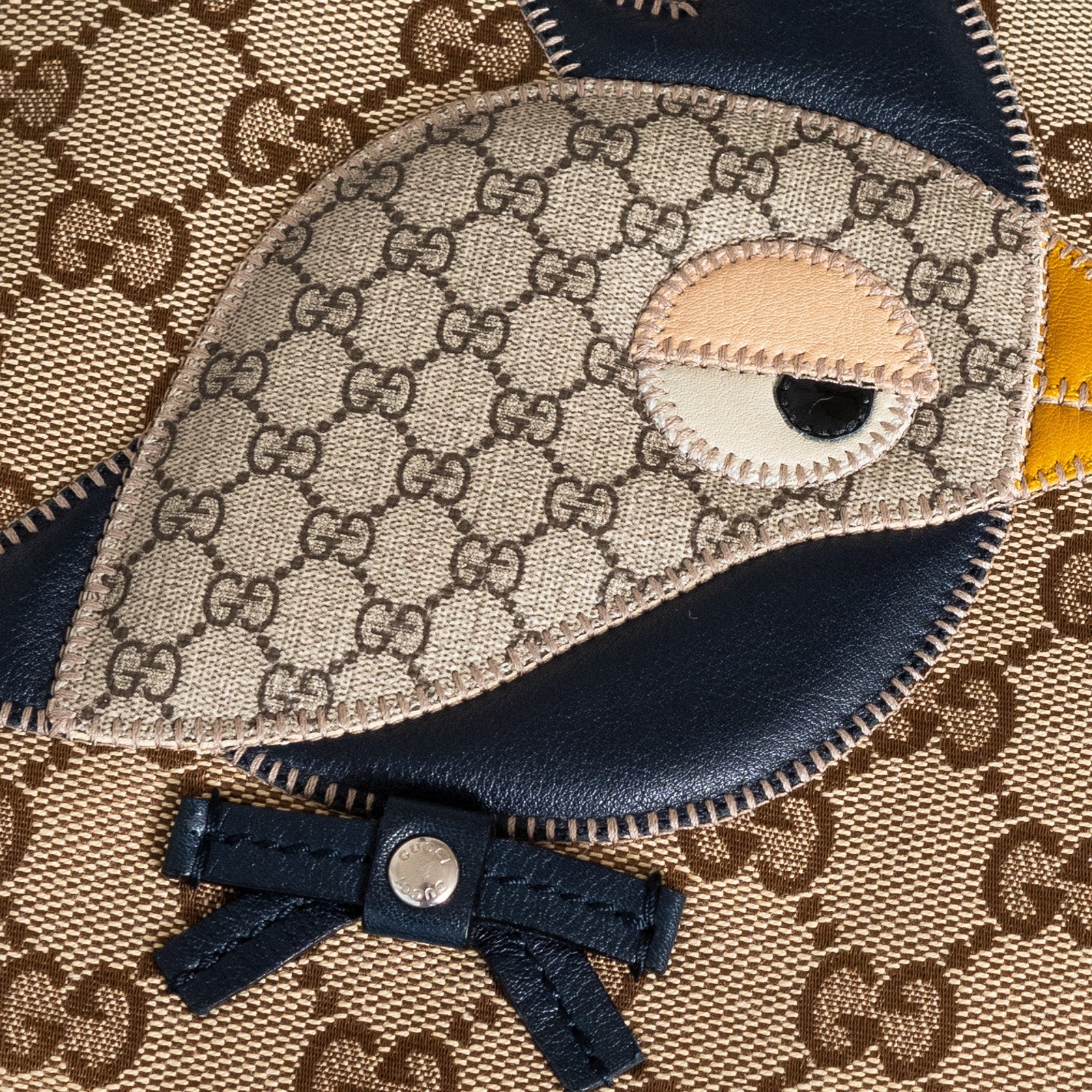 Gucci Gg Monogram Childrens Mini Zoo Bird Tote Bag