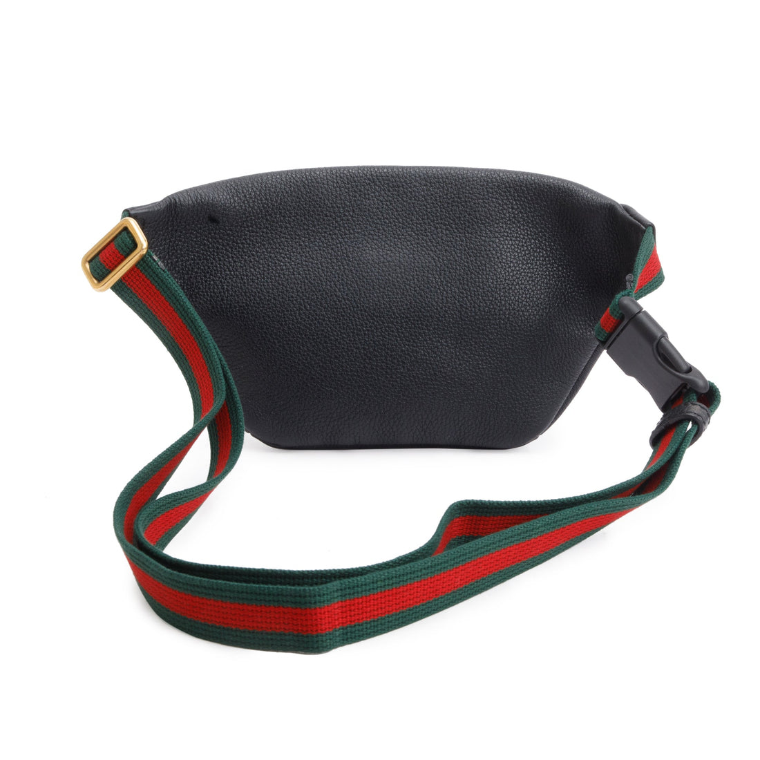 Gucci Black Calfskin Leather Logo Print Small Belt Bag