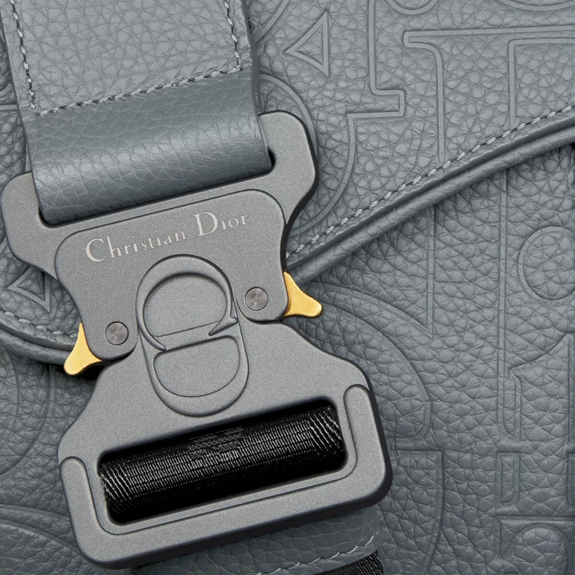 Saddle Bag In Deep Gray Dior Gravity Leather And Deep Gray Grained Calfskin
