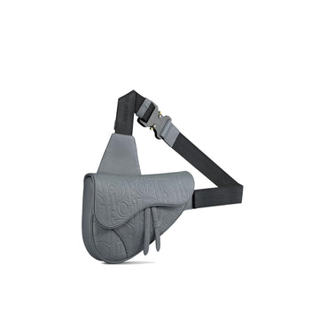 Saddle Bag In Deep Gray Dior Gravity Leather And Deep Gray Grained Calfskin