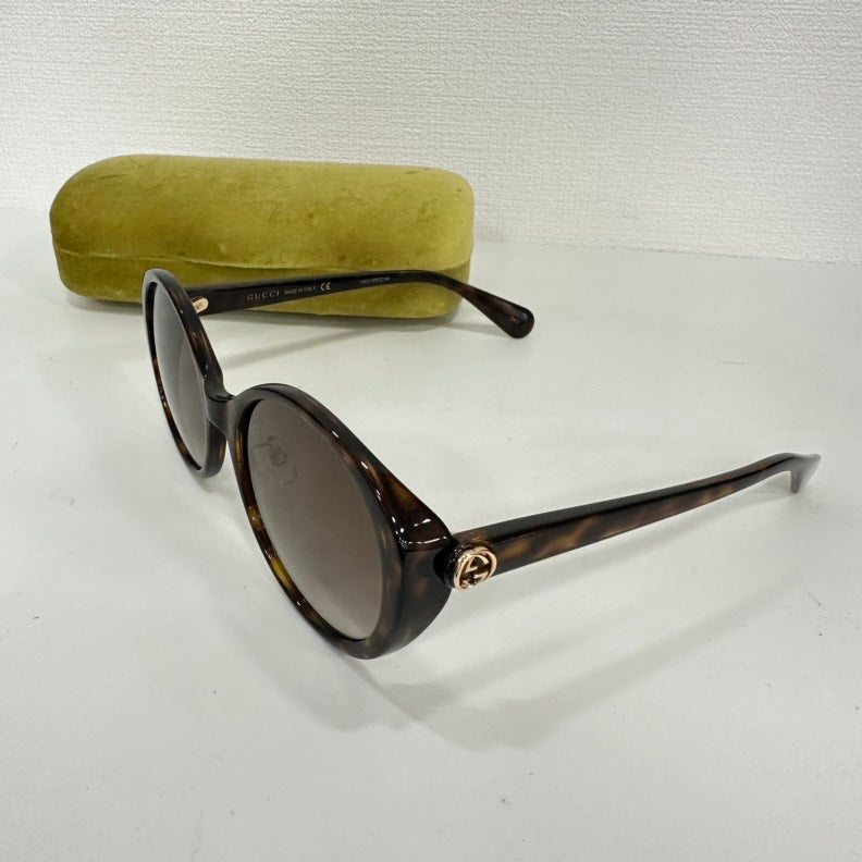 Gucci Tortoiseshell Round Sunglasses Size 56 With Case