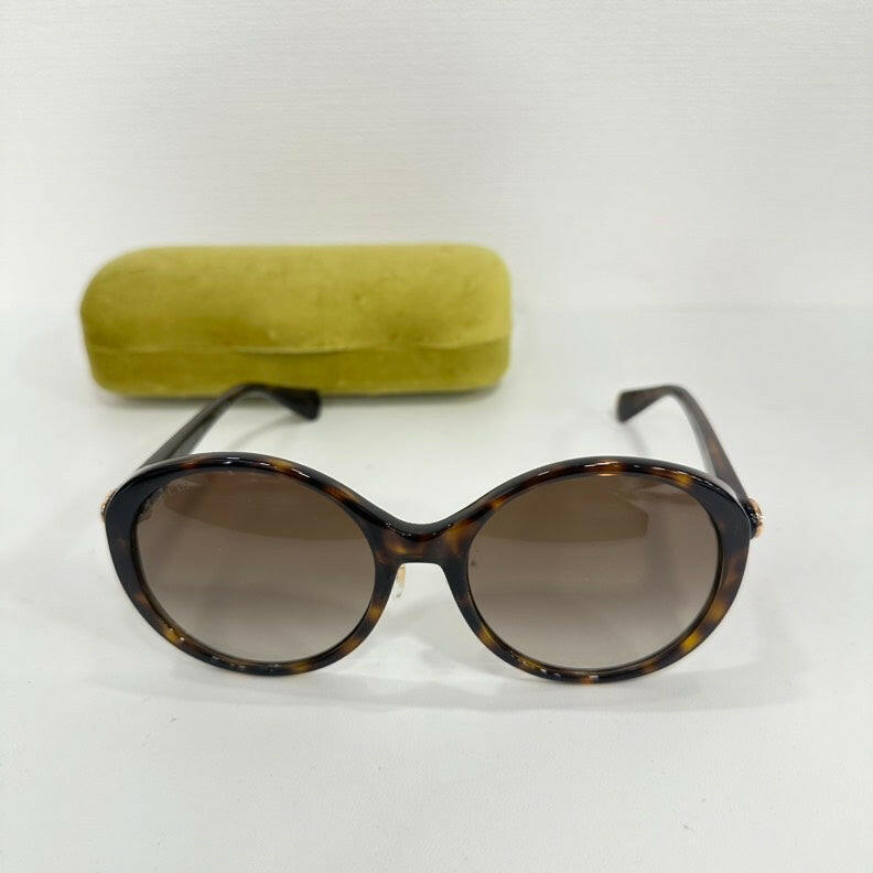 Gucci Tortoiseshell Round Sunglasses Size 56 With Case