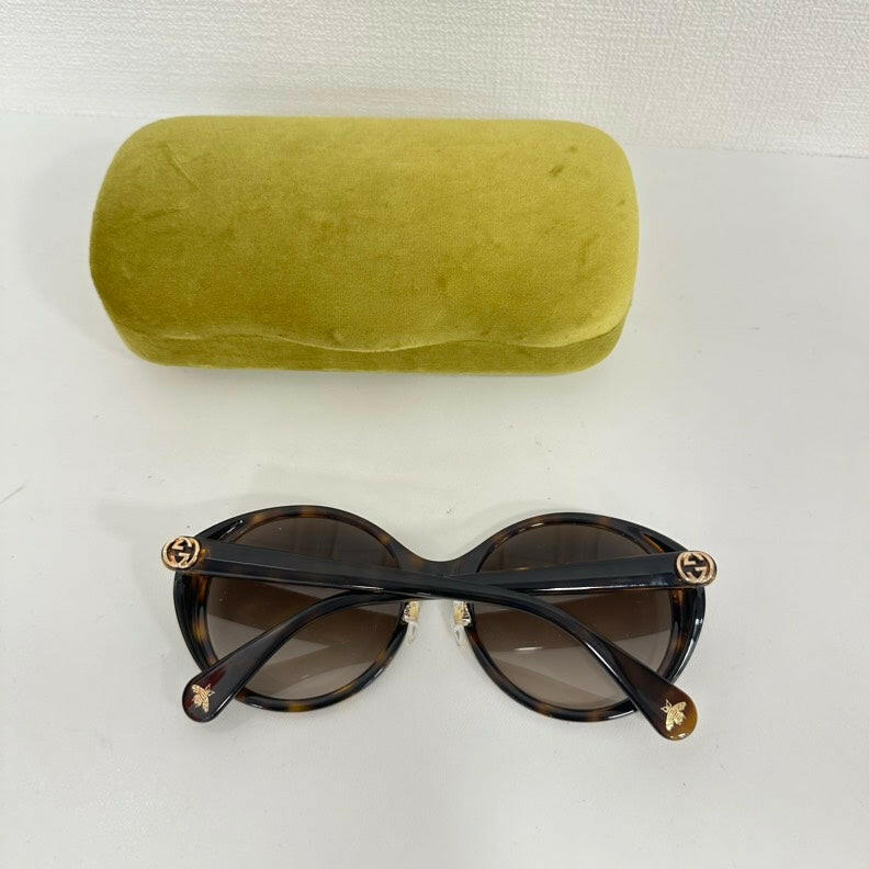 Gucci Tortoiseshell Round Sunglasses Size 56 With Case
